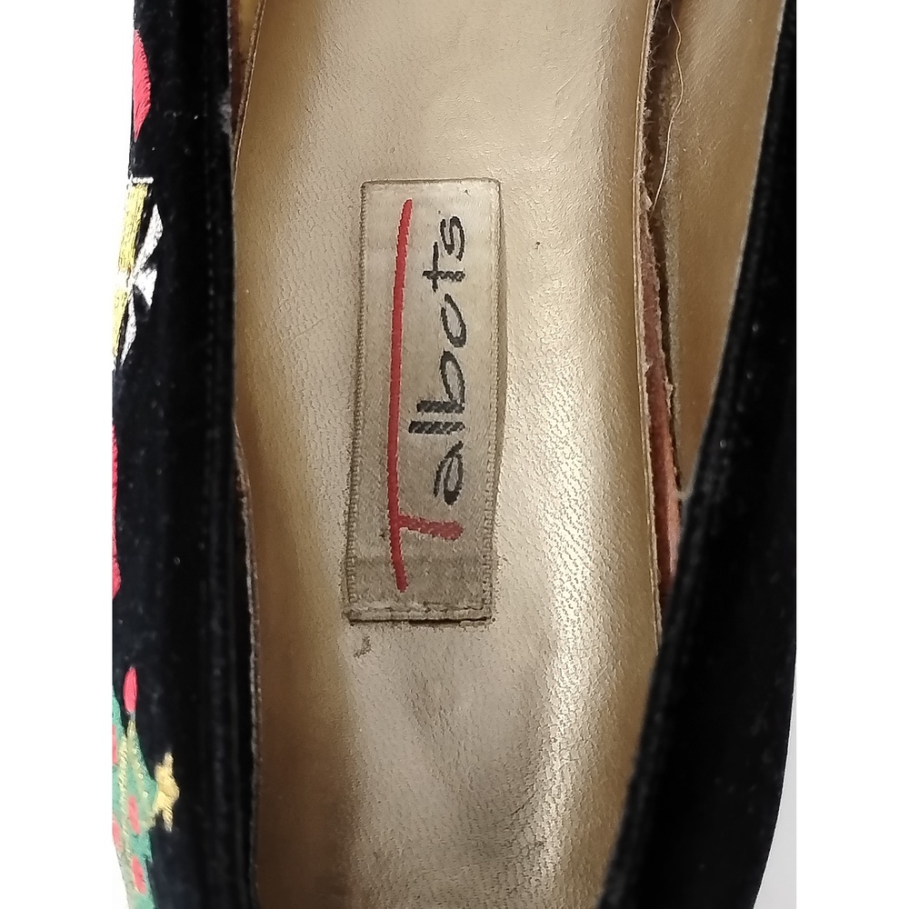 Nina for Talbots Velvet Ballet Flats Size 9 N Embroidered Coquette Preppy - Picture 9 of 11